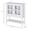 Modern Kitchen Sideboard Storage Cabinet w/Glass Door– White