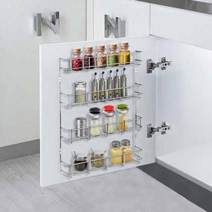KITCHEN CUPBOARD DOOR WALL MOUNTED 4 5 6 TIER SPICE JAR RACK STORAGE UNIT