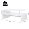2 Tier Coffee Table End/Side Table Modern Design w/Open Shelf Living Room White