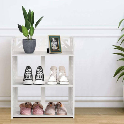 3 Tiers Shoe Rack Footwear Shelf Storage Organiser Shoes Display Stand Cupboard