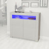 Modern Sideboard Cabinet Cupboard High Gloss 1 2 Doors Storage with LED Light