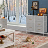 Fabric Chest of Drawers Storage Cabinet Unit Metal Frame Bedside End Table Gray