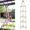 Toddler Kids in/Outdoor Wooden Climbing Frame Rope Ladder Triangle Swing Trapeze