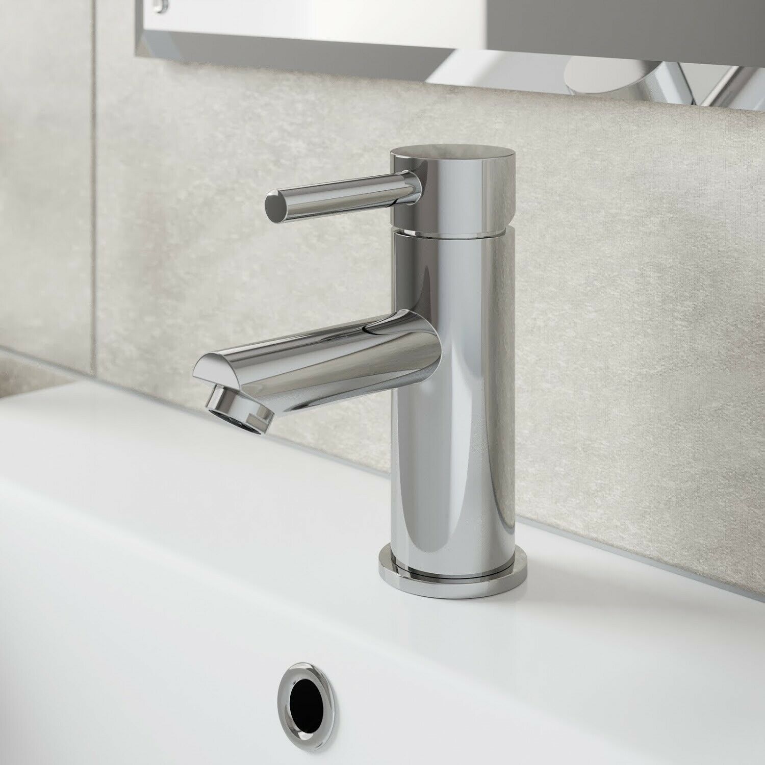 Modern Chrome Bathroom Sink Twin Taps Bath Filler Shower Mixer Basin Mini Mixer