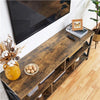 TV Unit, TV Stand Cabinet, Retro TV Console Table with Open Storage Compartments