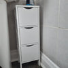 3 Drawer White Storage Cupboard Wooden Bathroom Unit Filing Cabinet Organiser