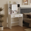 Vanity Set Makeup Dressing Table LED Lights and Slid Mirror 2 Drawer Cabinet