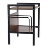 Side Table with Magazine Rack Adjustable Shelf Optional Bookends Castors, Brown