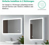 Bathroom Mirror with LED Light Demister Pad Anti-fog Touch Switch Wall Mounted