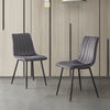 2X Grey Velvet Dining Chairs Metal Legs Office Chairs Dining Room Kitchen Modern