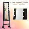 18 LEDs Jewelry Cabinet Floor Standing Storage Organizer w/Mirror Adjustable