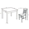 Solid Wood Classic Grey Dining Table and 2 Chairs Kitchen Dining Room Furniture