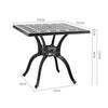 Garden Outdoor Patio Cast Alu Furniture Sets Square Table & 2/4 Chairs W/Cushion