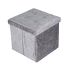 Crushed Velvet Ottoman Storage Box Folding Seat Stool Box Velvet