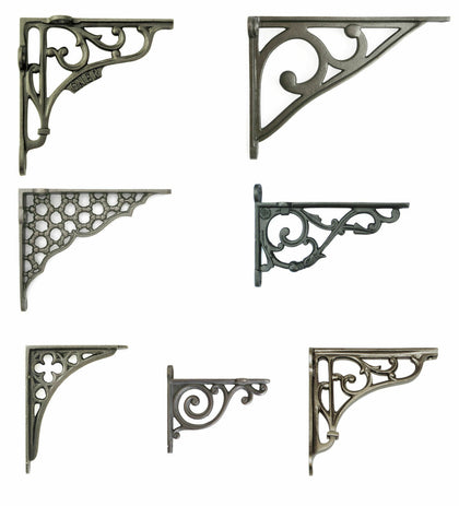 Single Cast Iron Shelf Bracket Antique Rustic Victorian Wall Brackets (10-20cm)