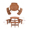 6 / 8 SeaterS Wooden Furniture Set Pub Bench Round Outdoor Picnic Table Garden