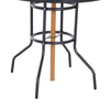 Outsunny Outdoor Round Dining Table Tempered Glass Top w/ Parasol Hole 80cm
