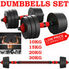 20Kg/30kg Adjustable Dumbbell Set Barbell Pair Free Weights Gym Body Building UK
