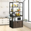 5 Tier Shelf Shelving Black Cabinet Storage w/Door Modern Corner for Kitchen
