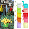 Metal Flower Pot Color Balcony Garden Wall Fence Hanging Plant Planter Tools