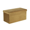 Large Folding Ottoman Mustard Ribbed Cord Fabric Chest Storage Space Saving Box