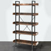 Vintage Rustic Industrial Metal Bookcase Tall Side Cabinet Storage Shelving Unit