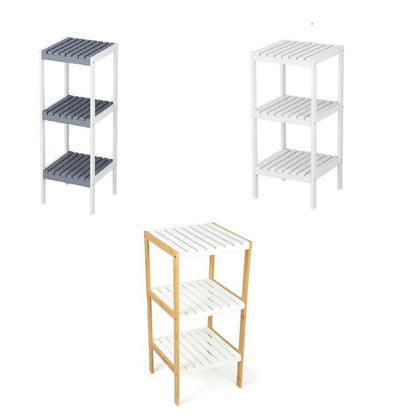 3 Tier Book Shelf Unit Bamboo Bookcase Bathroom Kitchen Storage Rack Display