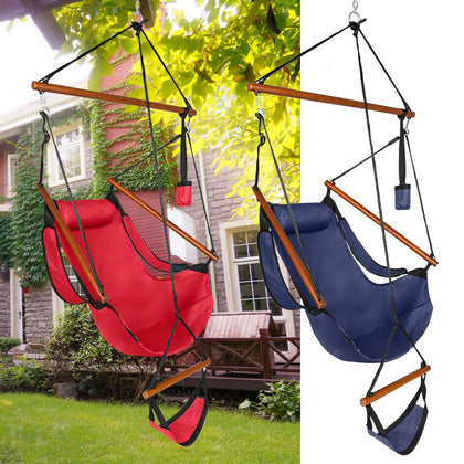 Hammock Chair Patio Porch Yard Tree Hanging Air Swing Seat Rope Chair Outdoor UK