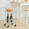 Kitchen Dining Room Serving Cart 2 Tier Glass Shelves Drinks Trolley Side Table