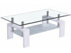 Glass Coffee Table With Storage Modern Living Room Furniture Tea Coffee Table