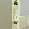 Set of 3 Ceramic Hanging Planter Vase Garden House Hanging Pots &Rope Wall Decor