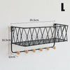 Wall Mounted Shelf Wire Rack Storage With Hooks Basket Key Hanging Hanger UK