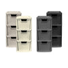 3 Drawer Medium Rattan Tower Units in Black, Slate Grey, Cream & Mushroom