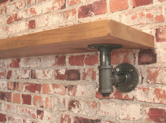 Industrial Steel Pipe Shelf Bracket Holder DIY 1 Pair Tee Nut Style