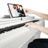 ♬ White Mustar Digital Piano 88 Semi Weighted Keys 3 pedals Wooden Stand LCD