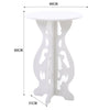 Small White Round Modern Side Table Beside Tea Coffee Lamp Plant Stand Furniture