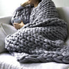Luxury Chunky Warm Knitted Thick Blanket Hands Bulky Knit Throw Sofa Bed Cover