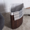 Bamboo Corner Laundry Hamper Dirty Clothes Storage Basket W/ Removable Liner Bag