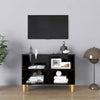 TV Cabinet with Wood Legs Black 69.5x30x50 cm Living Room Hot Sale