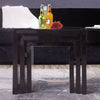 Nest of 3 Tables Coffee Table Nested Tea Lamp Side Living Room Furniture Black
