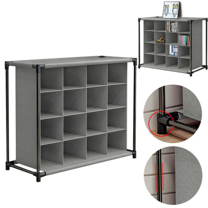 16 Cube Shoes Stand Non-woven Fabric Storage Rack Bookcase Display Shelf Cabinet
