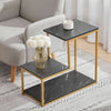 L Shape Sofa Side End Table Linear 2 Tier Accent Snack Coffee Table Contemporary