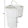 WHITE OVAL WICKER STAIR STORAGE BASKET WITH HANDLE STEP TIDY/ORGANISER