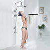 Shower Kit Twin Head 2 Mixer Shower Heads Rail Hose Riser Square Bathroom Set