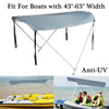2 Bow Bimini Top Grey 160cm Water Resistant Boat Canopy Canvas Cover Anti-UV
