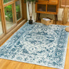 Luxury Rug Faded Blue Floor Carpet Area Rugs Mats Non Slip Living -