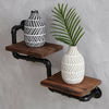 Industrial Ladder Pipe Shelf Wooden Wall Mount Display Shelving Floating Storage