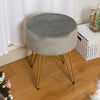 Round Sofa Footstool Ottoman Dressing Table Stool Bedroom Makeup Chair Velvet UK