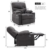 Electric Recliner Chair Sofa TV Armchair Cinema Chair with 2 Cup Holders Grau