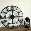 Metal 40CM 3D Wall Clock Round Antique Industrial Roman Numeral Home Cafe Decor